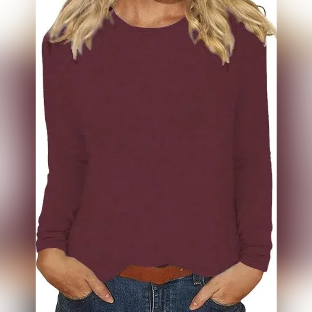Time and Tru Rich Burgundy Crew Neck Tee XXL